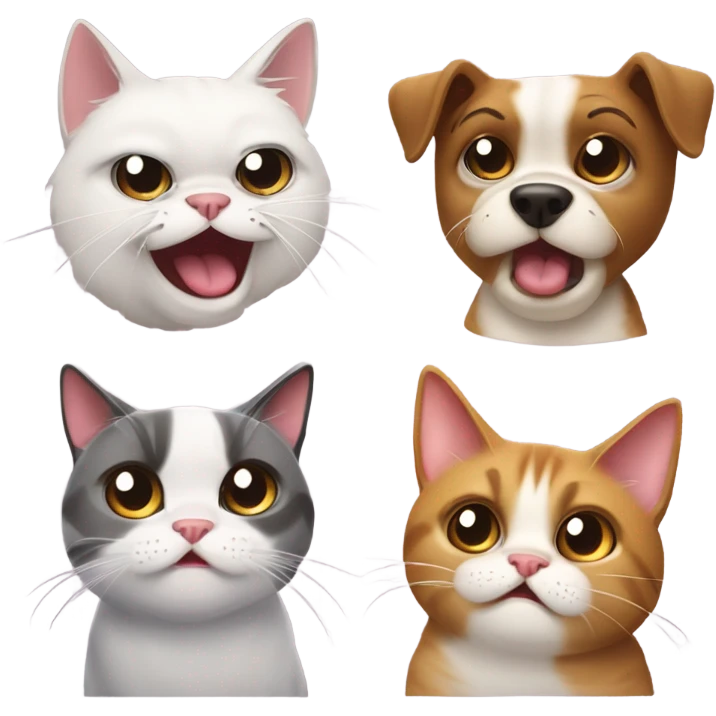 Dog cat bad emoji