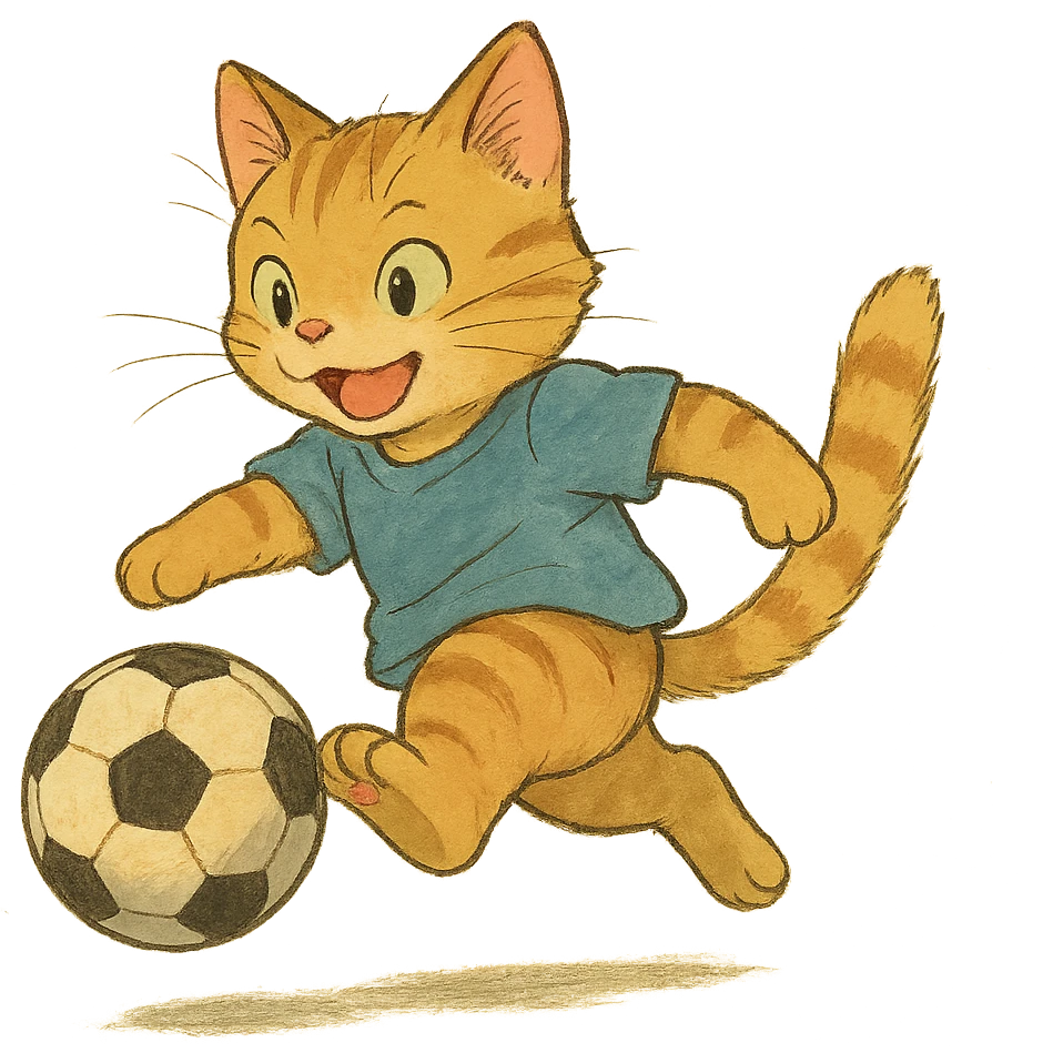 cat playing soccer emoji