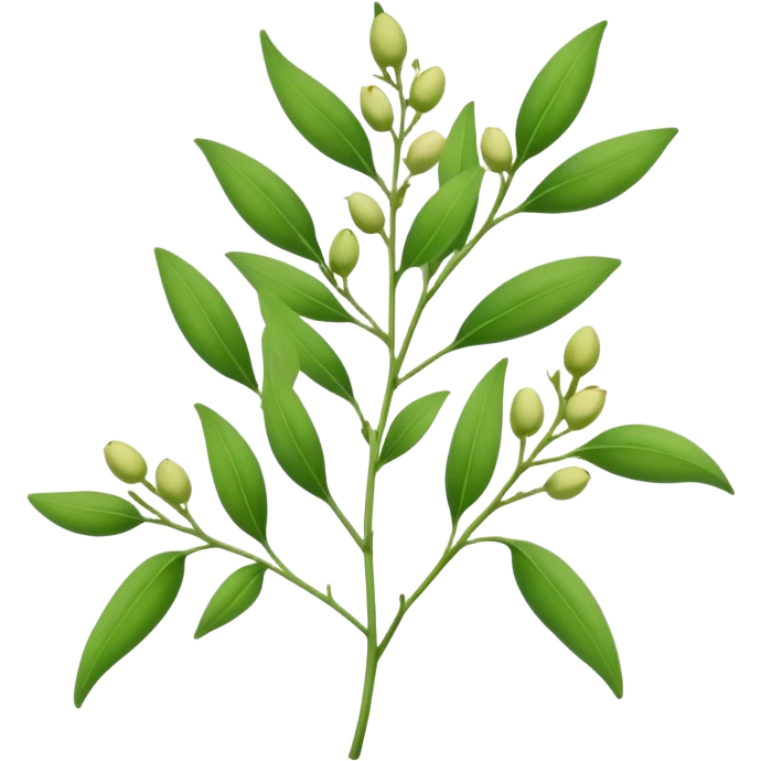pigeonpea plant with green leaves and pods, simple and clear emoji