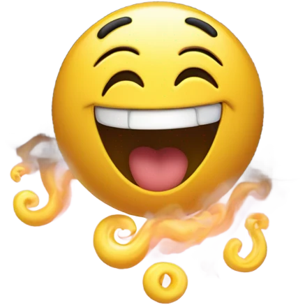 Happy emoji with smoke  emoji