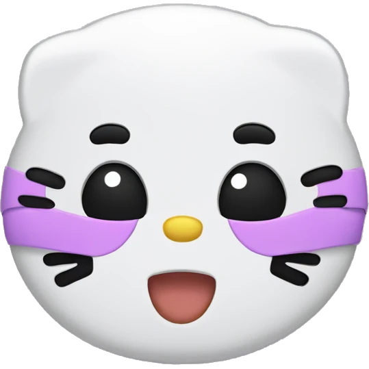 hello kitty face wearing a mask emoji
