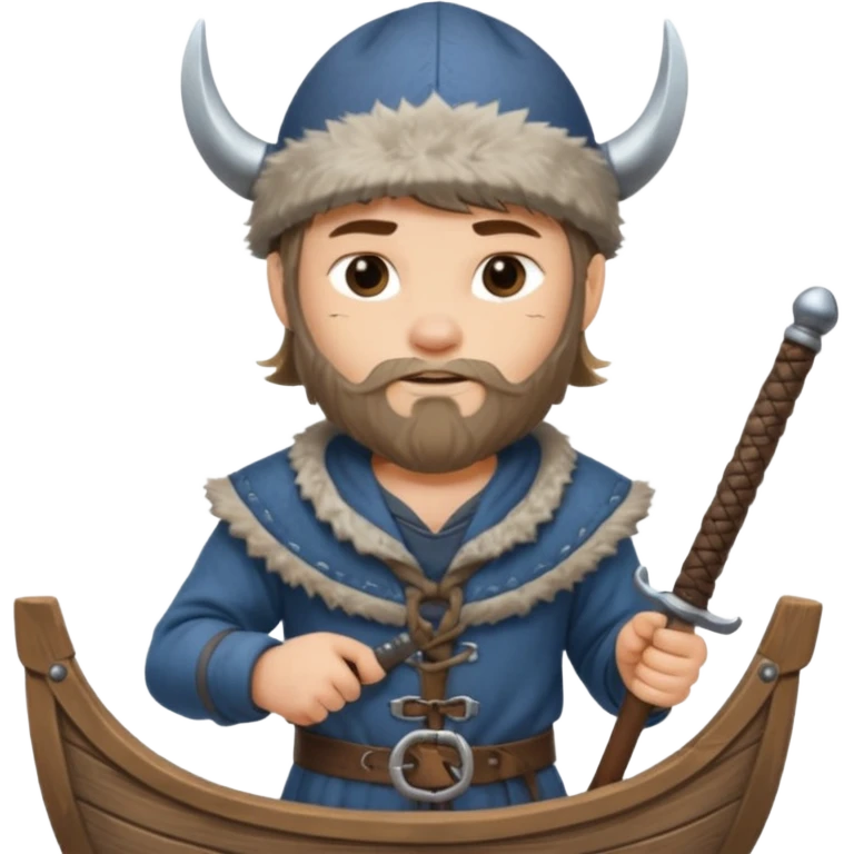 Young viking sailor on ship deck emoji