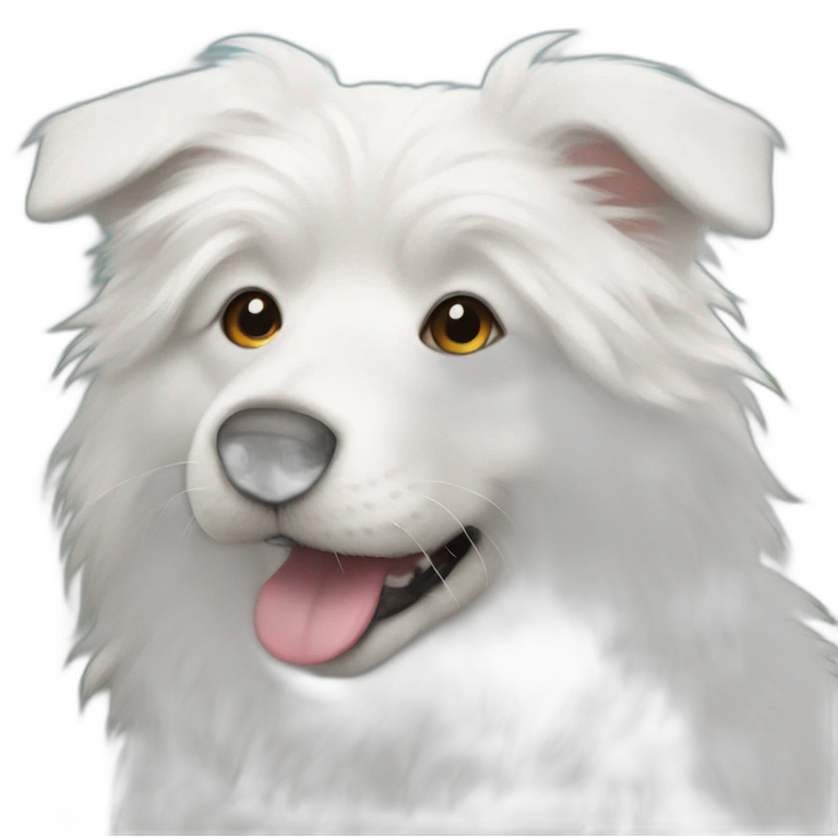 Fluffy white dog emoji