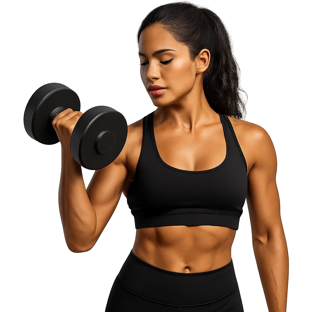 tan brunette woman lifting weights, variation 3 emoji