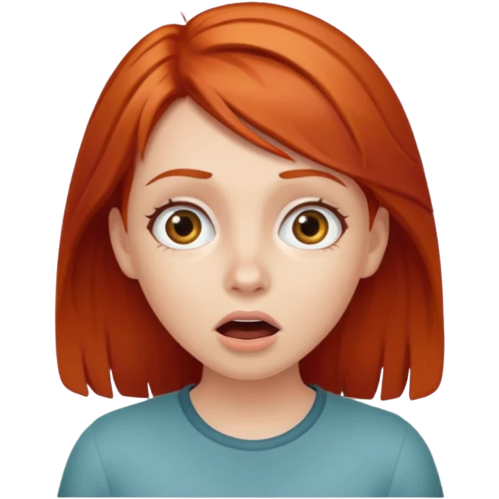 Red hairs girl surprised emoji