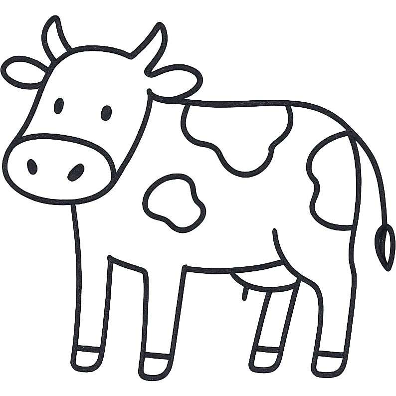 cow, hand-drawn outlined icon style, sketchy lines, no fill, minimal details emoji