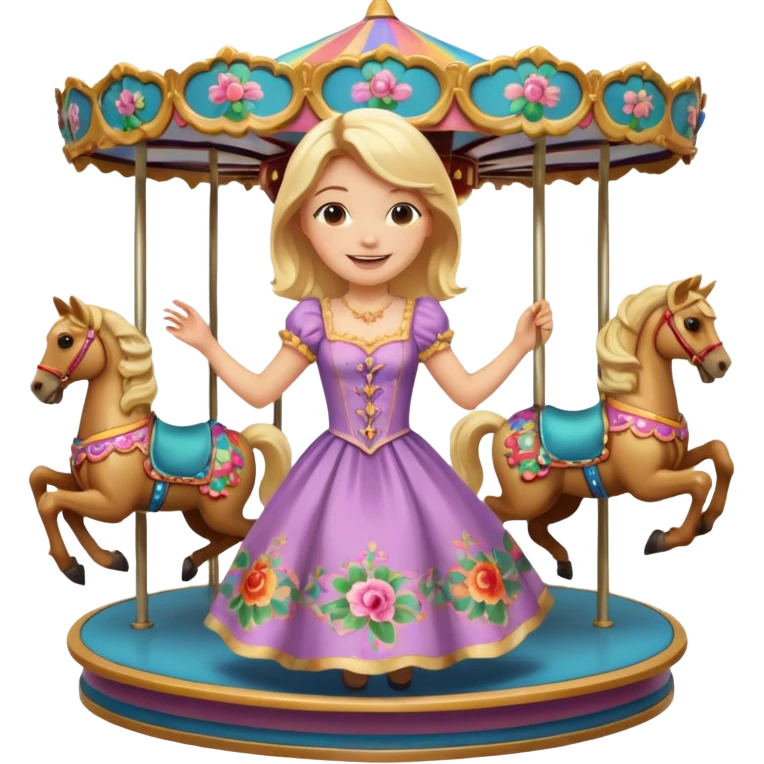 girl spinning inside of a carousel emoji