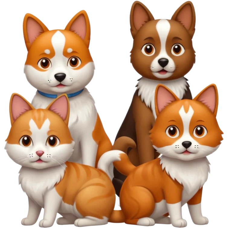 As una manada de perros rodiando a un gato emoji