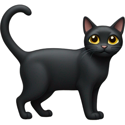 black cat standing emoji