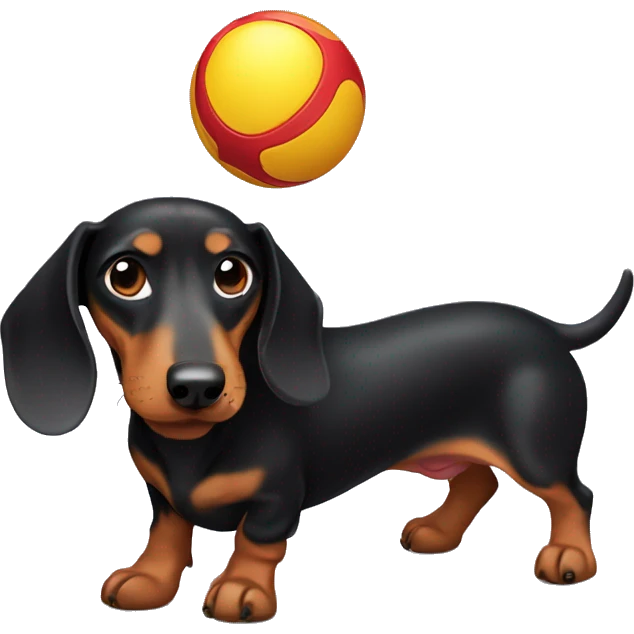 Dachshund with a ball toy emoji