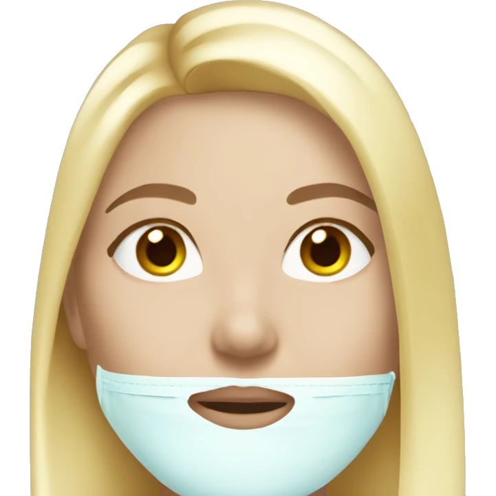 skincare face mask on a blond girl  emoji