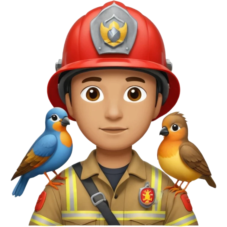 Fireman with bird emoji