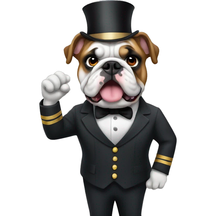 english bulldog conductor music emoji