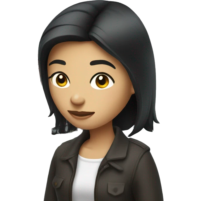 Dark haired mail looking at mobile home emoji