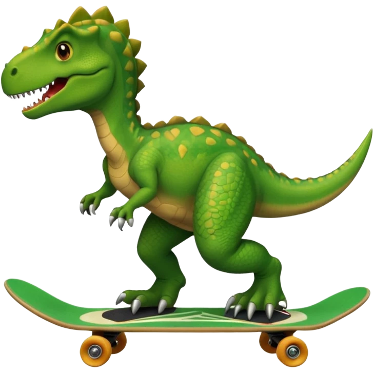Dinosaur on a skateboard emoji