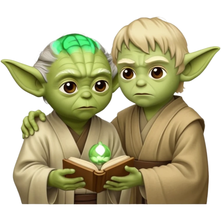 Yoda teaching Luke skywalker from "Star Wars" the movie emoji