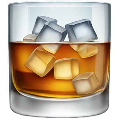 Crystal decorative glass with whiskey and ice emoji
