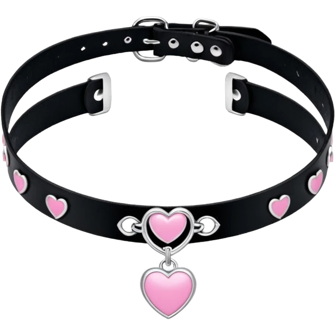 BLACKPINK-inspired gothic choker , no hearts, black and pink, cute, remove background emoji