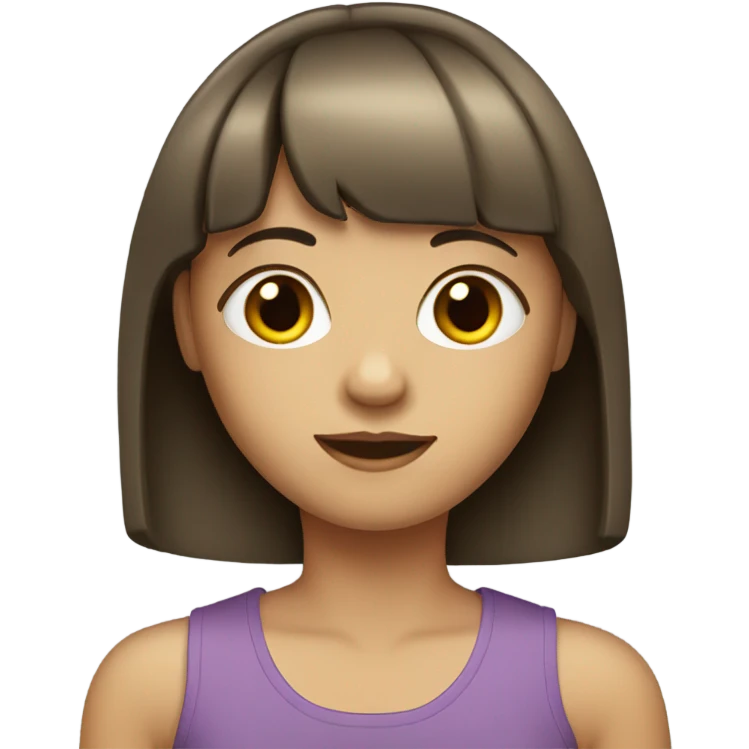 girl with straight hair and bangs emoji