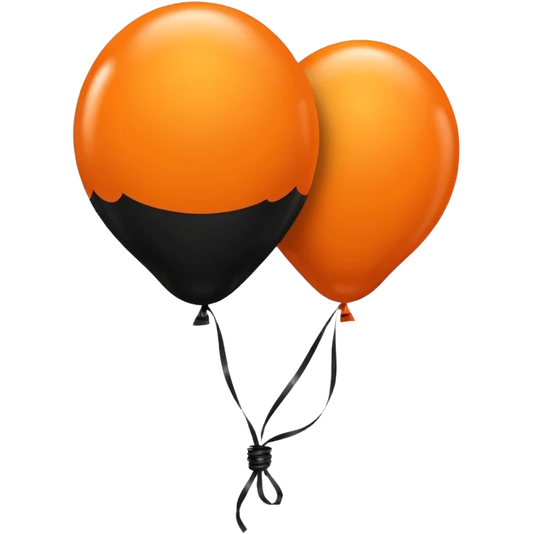 Orange and black balloons tied together emoji