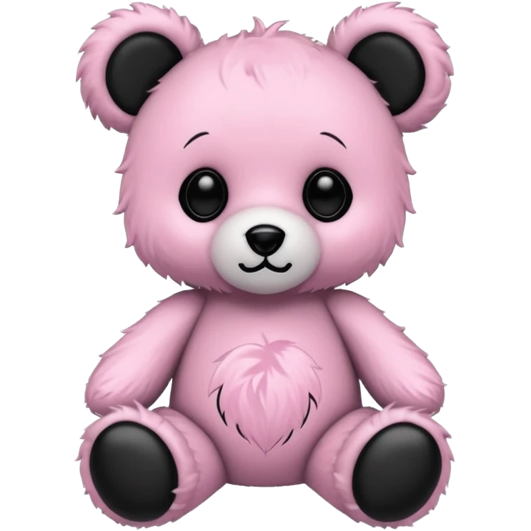 pastel goth teddy bear emoji