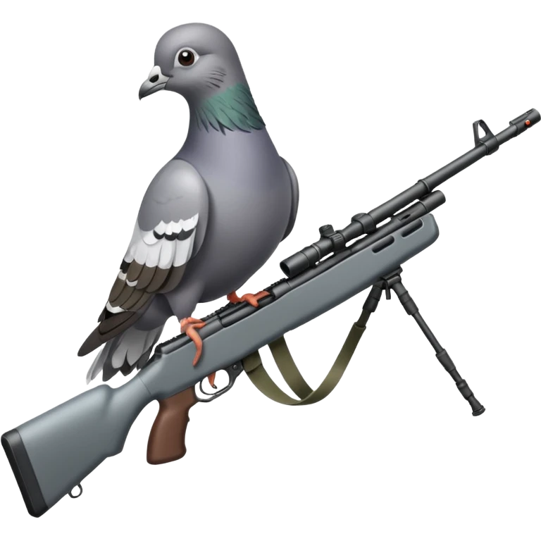 A pigeon with a sniper rifle emoji