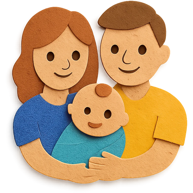 family with mom, dad, and baby emoji