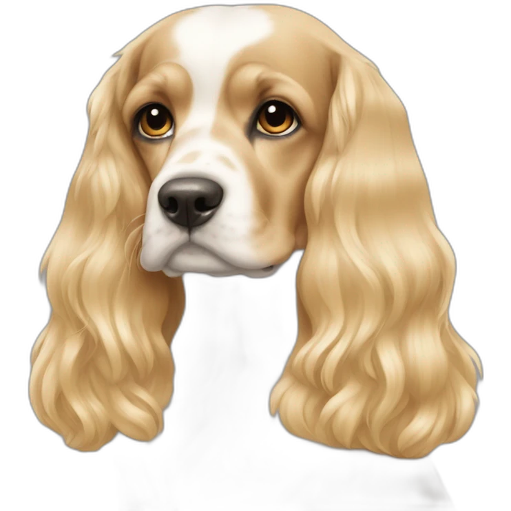 American cocker blond an white emoji
