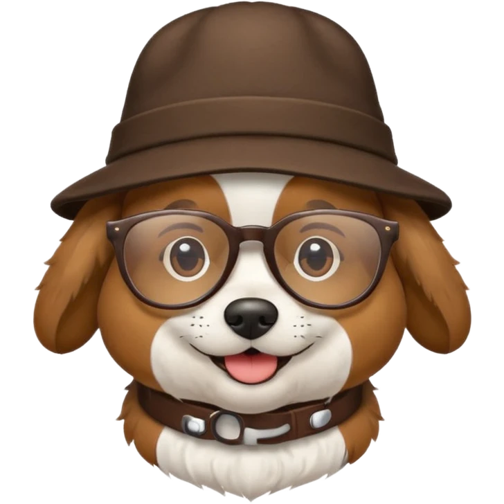 dog wearing a hat and glasses emoji