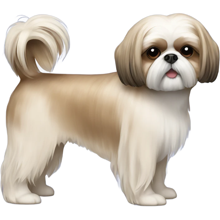 beige shih tzu with hair cut  emoji