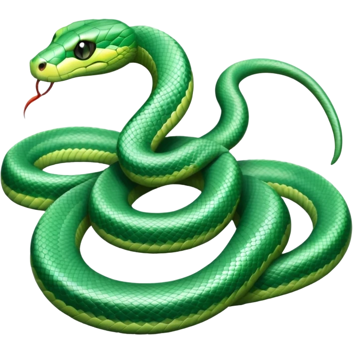 A pastel green snake emoji
