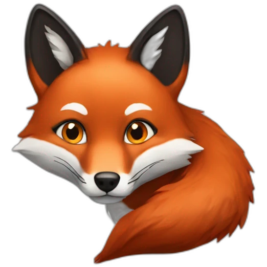 Black-red-fox emoji