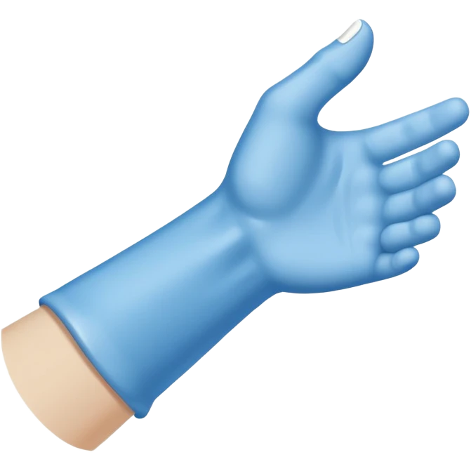Arm in a blue cast with white edges at top and bottom  emoji