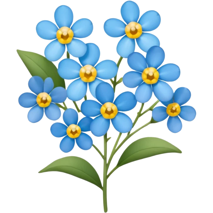 light blue Forget-me-nots emoji