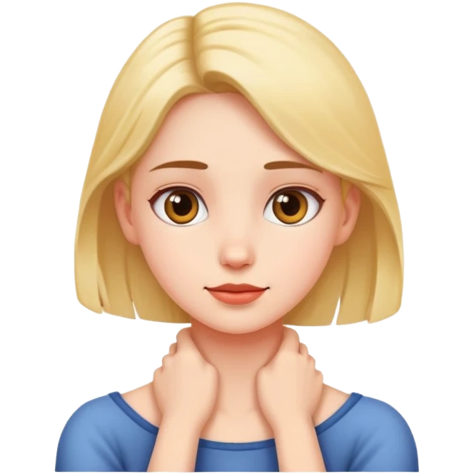 Girl with her arms on her neck emoji