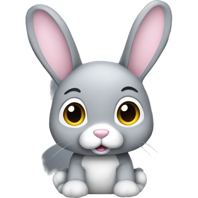 grey bunny stuffed animal emoji