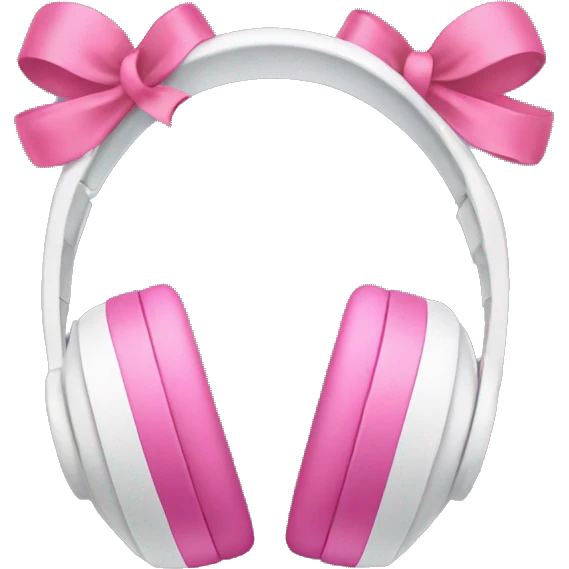 Headphones with little pink bows emoji