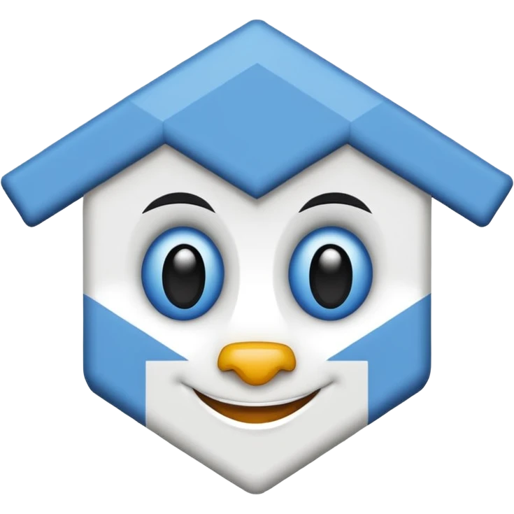 shape of house house head mascot with neck emoji