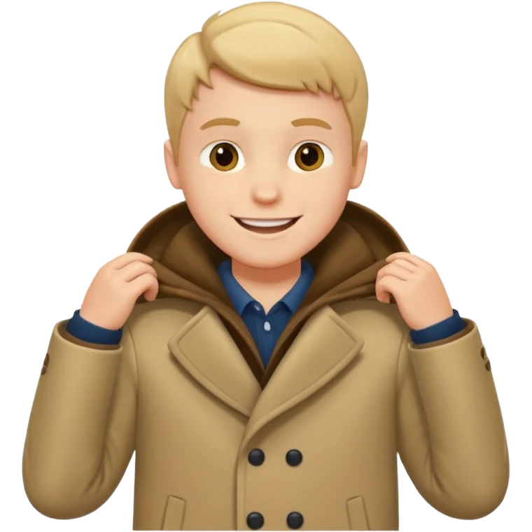 emoji- of a white boy putting on his coat emoji