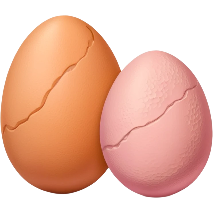 two skin tone peachy beige-pink egg shaped balls/spheres, both same size and same color, add a bumpy, loose, veiny, wrinkly skin texture with folds to both.  emoji