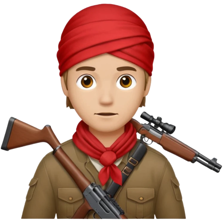 A man with bandana and a rifle  emoji