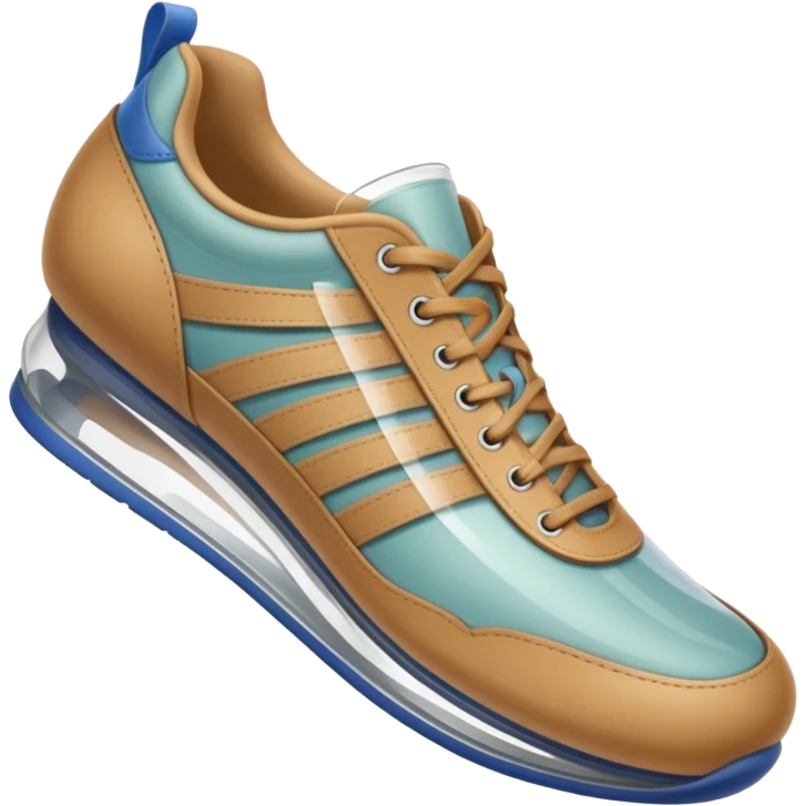 a shoe with a foot inside, stepping and showing a clear shoe print below. and leg with motion line







 emoji