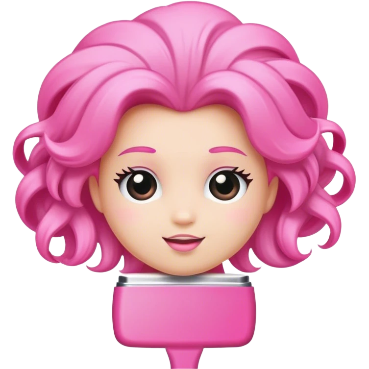 pink princess hair brush emoji