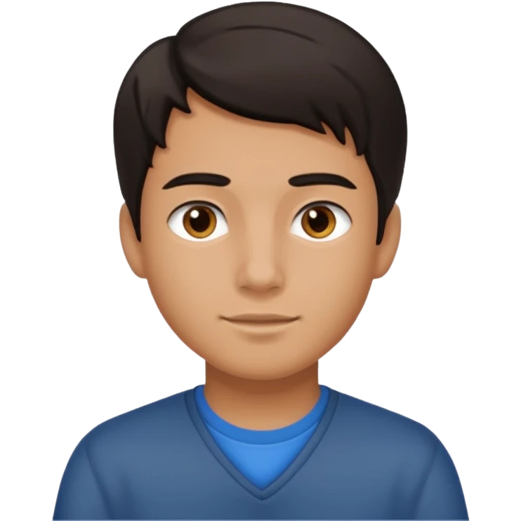 Little nice boy straight a student dark hair tan skin emoji