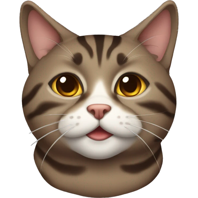 a fat dark brown tabby cat emoji