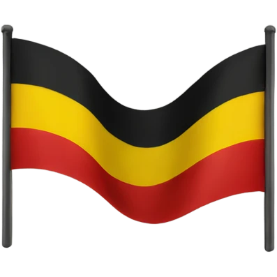 Flag with black at the top, red at the bottom and a medium yellow circle in the middle emoji