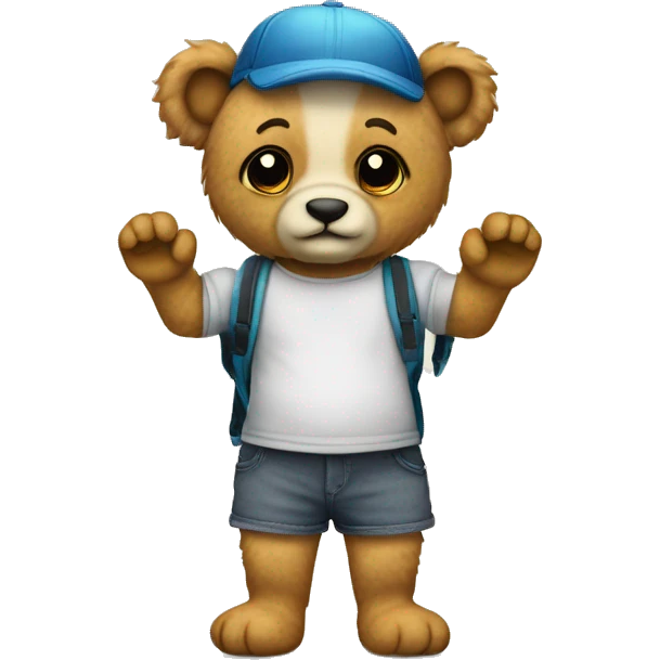 osito de peluche disfrazado de abejita con chanclas emoji