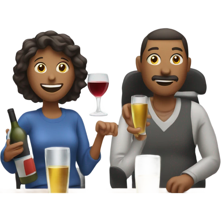 parents drinking wine and shots at a sports practice emoji