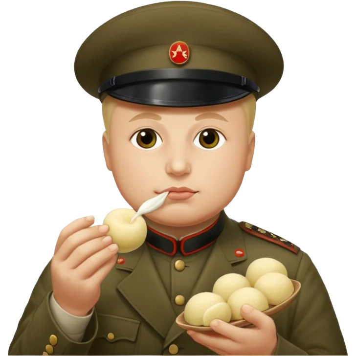 Mussolini ăn mochi emoji