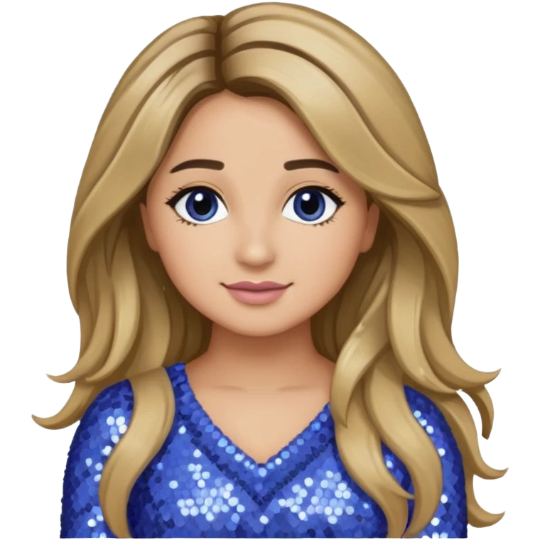 Ally Brooke from Fifth Harmony with long dark blonde hair, periwinkle sequin outfit emoji